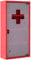 HOMCOM Armoire à Pharmacie 3 étagères 4 Niveaux verrouillable Porte Verre trempé dépoli Logo Croix 30L x 12l x 60H cm Acier Rouge
