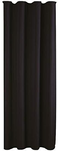 Bestlivings Blickdichte (Schwarz) Gardine mit Kräuselband in 140x245 cm (BxL), Vorhang Dekoschal als Sichtschutz
