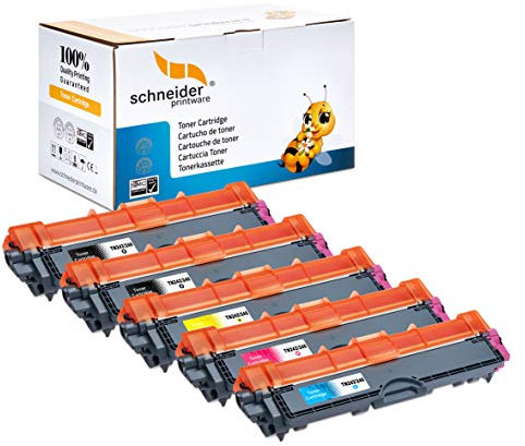 5 HOCHLEISTUNGS TONER nach ( ISO-Norm 19798) 2.900 Seiten Schwarz , 2.600 Seiten color für Brother HL-3142cw HL-3152cdw HL-3172cdw MFC-9332cdw MFC-9142cdn MFC-9342cdw DCP-9022cdw TN-242bk TN-246c TN-246m TN-246y ,Druckqualität ist wie beim Original Toner