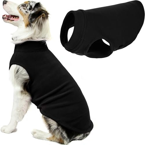 Gooby Hundepullover aus Stretch-Fleece, Schwarz, Größe 4XL, Warmer Pullover für kleine Hunde und Jungen
