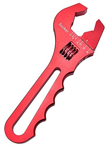 EVIL ENERGY an Hose Fitting Adjustable Wrench Spanner Lightweight Aluminum 3AN-16AN Red