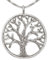 CLEVER SCHMUCK Halskette Lebensbaum Anhänger rund Ø21 mm antik vintage Kette Panzer 50 cm Sterling Silber 925 Herren Damen im Schmucketui