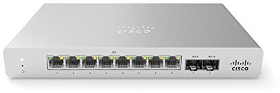 Cisco Meraki MS120 – 8LP cloud-managed Compact switch – 64 W PoE, 8 x 1 Gbe Ports, 2 x 1 g (SFP) Uplink interfacce, 20 Gbps commutazione