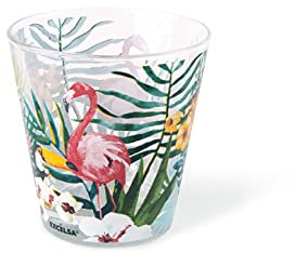 Excelsa Tropical Lot de 6 verres à eau, verre, décorations tropicales