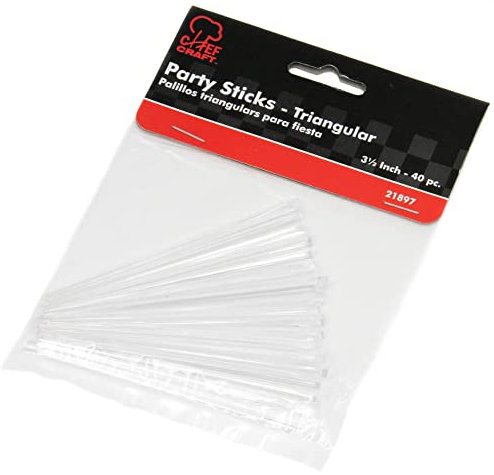 Chef Craft Transparente Triangular Food Party 3.5 Selecciones De Aperitivo, Claro, 40 Paquete