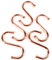 5X Copper Metal Ball End S Hooks 75mm (3) Kitchen Bathroom Pan Pot Utensil Clothes Jewellery Tool Hanger