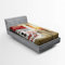 ABAKUHAUS Zombie Spannbetttuch, Dead Man Walking, Soft Dekorativer Stoff Bettwäsche Rund-um Elastischer Gummizug, 90 x 200 cm, Taupe Rot