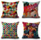 Hengjiang Kissenbezug 4 Stück, bunt, geometrisch, abstrakt, Leinen, Kissenbezug, Überwurf, Sofa-Dekoration, 45,7 x 45,7 cm
