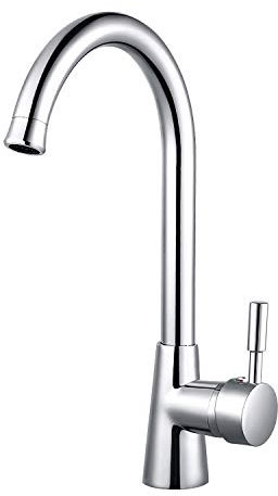 AOKKR Spültischarmatur für Küche, Kaltes und Heißes Wasser Vorhanden, 360° Drehbarer Wasserhahn aus Rotkupfer und Edelstahl, Messing Verchromt,Hohe Bogenauslauf, Permanente Garantie