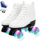 KALINU Damen Rollschuhe PU-Leder High-Top Vierrad-Skates Glänzend Outdoor Indoor (White flash wheel, 38)