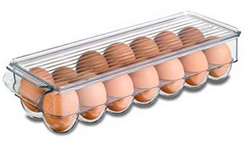 Hogar y Mas HUEVERA FRIGORIFICO Transparente con Tapa 12 Huevos 32,5X11,5X7,2CM