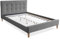 Homestyle4u 1985, Bett Polsterbett 120x200 cm mit Lattenrost Doppelbett Einzelbett Bettgestell Grau Rückenlehne