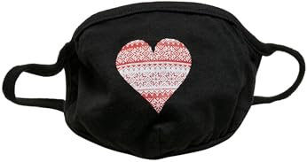 Urban Classics Christmas Heart Face Mask Everyday, Black, One size
