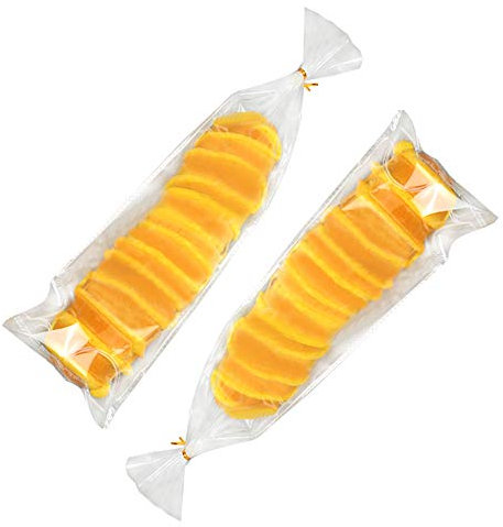 Lot de 100 Sacs à Pain en Plastique Transparent avec Attaches torsadées 15 x 50 cm