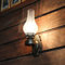 LANMOU Metall Retro Wandleuchte E27 Petroleumlampe Antike Glas Wandlampe, Landhausstil, Vintage Wandlampen Rustikal Kerosin Wandlaterne für Korridor, Treppe, Restaurant, Gang, Cafe, Pub,Clear