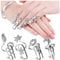 4Pcs Diamond Armor Rings Set Crystal Flower Knuckle Rings Vintage Leaf Finger Joint Costume Nail Ring for Women Girls Teens (Silver)