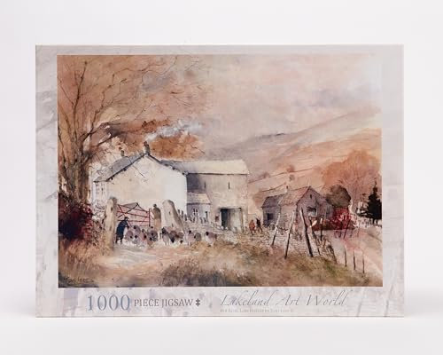 Lakeland Art World 1000 Piece Jigsaw Puzzles for Adults, Lake District, Fell Farm & Lakes, Featuring Beautiful Watercolor Artwork, Measuring 68.5 x 49cm, for a Stunning Landscape Experience