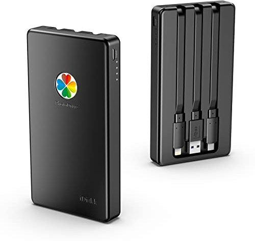 iDiskk 1 TB MFi-zertifizierte 3in1 Lightning-Festplatte für iPhone,integrierte 3 Kabel, USB-C-Festplatte für Type-C-Geräte, funktioniert mit den neuesten iPhone/iPad/Mac/PC und USB-C-Handys (Schwarz)