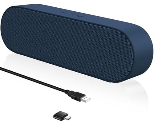 ZETIY Altavoces PC Mini, Altavoces USB Barra de Sonido Portátil con Estéreo Envolvente 3D, Altavoz de Sonido Estéreo para Ordenador, PC de Escritorio, Portátil, Móvil, Tabletas, Computadora - Azul