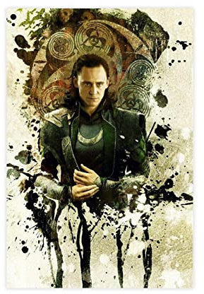 FUKITT Loki Laufeyson Filmposter, Leinwand, Poster, Schlafzimmer, Dekoration, Sport, Landschaft, Büro, Raumdekoration, Geschenk, Rahmen-Stil, 30 x 45 cm