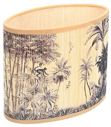 minkissy Lampenschirm Muster -Lampenschirm Ovaler Clip Auf Lichtabdeckung Vintage-Rattan-Kronleuchter-Lampenschirm-Ersatz Für Tischlampen Stehlampen Lampenschirm Für Tischlampe
