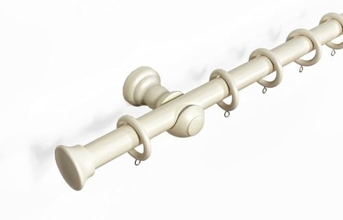 Kestral Stopper Finial 28 mm Wooden Curtain Poles Fixed Length Multi Finials Curtain Pole Wooden Beautiful Design, Chalk Stopper 300 cm