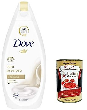 Dushgel de ducha DOVE Seta Preziosa de seda, 450 ml + Polpa Gourmet italiano, 400 g
