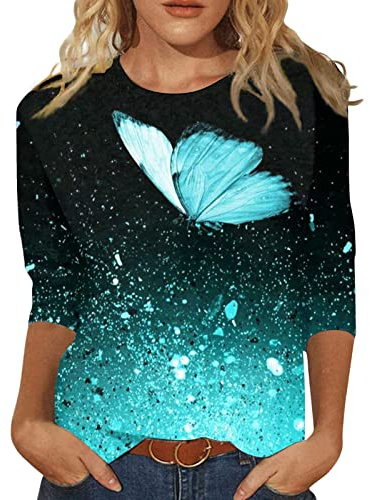 Generic Slim-Fit Tshirt Für Damen Regenbogen Shirt Damen Blaue Bluse Damen Stillshirt Kurzarm Aesthetic Summer Clothes Schlüsselanhänger Eishockey Damen Winterjacke Stillmode Festlich