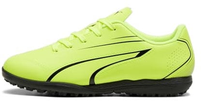 PUMA Vitoria TT Jr, Soccer Shoe, Electric Lime Black, 37 EU