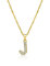 Zelaro Halskette Damen mit Buchstaben | Kette Gold & Kette Silber mit Zirkonia Buchstaben Anhänger Kette mit Buchstaben Geschenk für Frauen Geburtstag | Verstellbare Halskette in Gold (Gold J)