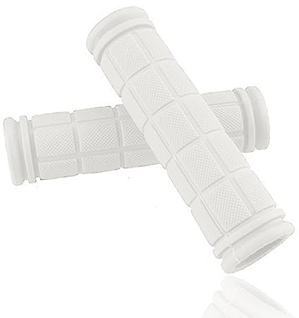 Fahrradgriffe für Kinder, Rutschfester Weichem Gummi Ergonomisch Fahrrad Griffe Lenkergriffe Handgriffe Lenker Griff für MTB Mountainbike Fahrrad (Weiß x 1 Paar)