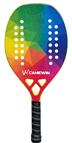 BOBVB Racchetta da Beach Tennis in Fibra di Carbonio Grit Face, Eva Memory Foam Core Racchetta Professionale da Beach Tennis con Borsa per Il Trasporto, Attrezzatura per Sport da Spiaggia