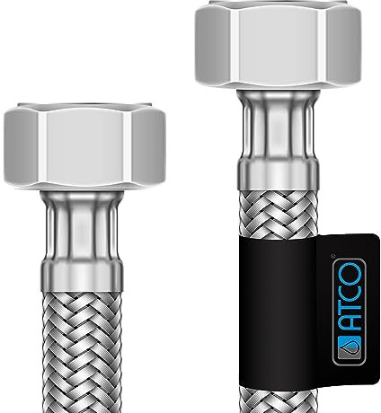 1/2 IG x 3/4 IG - 70 cm ATCO Flexschlauch Panzerschlauch Flexibler Verbindungsschlauch Anschlussschlauch Edelstahl (DN8 8mm)