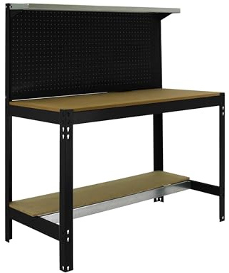 SimonRack BT3 Werkbank für Werkstatt, Gewicht 600 kg, 1445 x 1510 x 610 mm, Arbeitstisch, Anthrazit/Madera