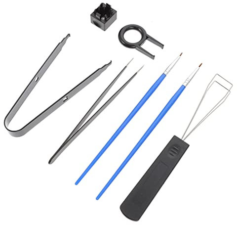 Gatuida 3 Sets Keyboard Puller Kit Mechanical Keyboard Cleaning Upgrade Tool Brush and for Key Mechanism Accessories and Lube Station Random Color