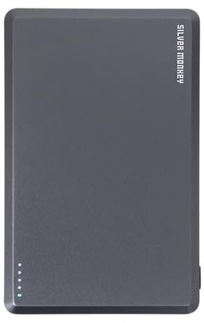 Silver Monkey Magnetische Powerbank 5000 mAh, Externe Batterie für iPhone 15/14/13/12 Serie, Kompatibel mit MagSafe, USB-C PD 20W, Graphite