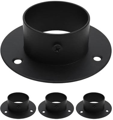 Antrader Robuster Schrankstangenhalter aus Edelstahl, 4 Stück, für Schrankstangen, Flanschstangenhalter, Schrankstange, Duschvorhangstange, Endstützen, Stecknüsse, Flansch für Stahlrohre mit einem