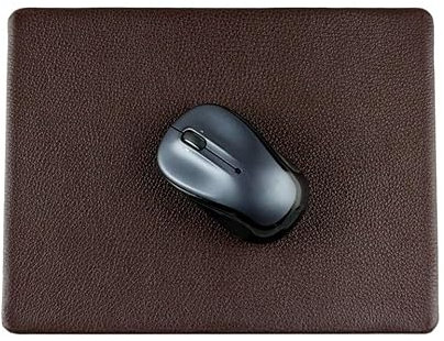 DELMON VARONE Tapis de souris, personnalisable, en cuir doux, grain doux, marron, avec dos antidérapant en tissu non tissé, élégant, pour bureau et jeux