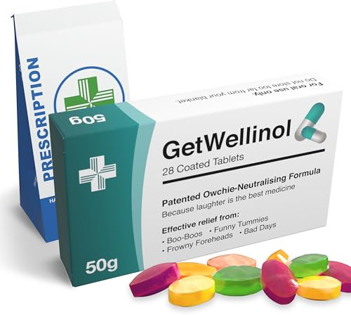 Funny Get Well Soon Gift – Joke Prank Pill Box Filled with Sweets + Prescription Bag – Letterbox Gifts for Women and Men – Novelty Hug Gifts for Friends