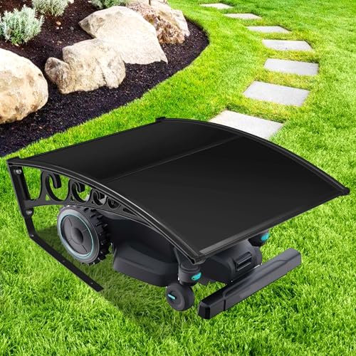 Aopunly Tosaerba robotizzato, tosaerba, robot carport, 106 x 87 x 50 cm, protezione da pioggia, grandine e raggi UV, resistente alle intemperie (nero)