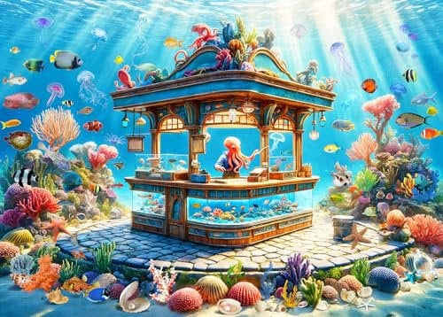 Puzzles 1000 Pieces for Adults jigsaw puzzles for adults 1000 Piece Puzzle Educational Games - Colorful Fantasy Seabed-Home Decoration Puzzle