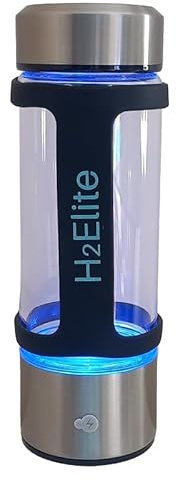 H2Elite Portable 420ML Hydrogen Water Bottle w/SPE PEM Tech & Detachable Holder - 420ML Quick Ionization in 3 Minutes - Perfect for Home, Office, Travel, Sports