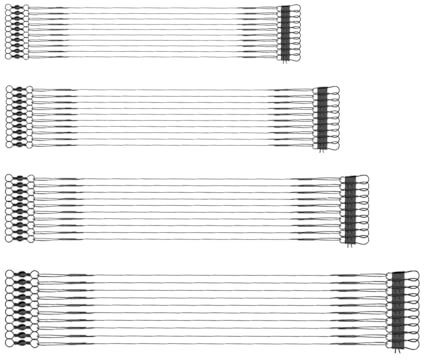 UEAVOID 40 Stück Stahlvorfach Hecht Anti-Biss Edelstahldrahtvorfächer Mit Wirbeln Zum Angeln in Salzwasser und Süßwasser