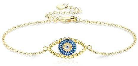 VENACOLY Evil Eye Armband S925 Sterling Silber Blue Evil Auge Armbänder Glück Schutz dritter Auge Amulett Schmuck Geschenke für Frauen Damen