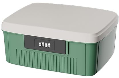 ACESOME Lockable Storage Container Box, 6L Locker Organiser, Medicine Storage Box, Plastic Storage Bin Organiser Box with Lid for Fridge Food/Snacks/Phone/Tablet Jail/Home Safety (Green)