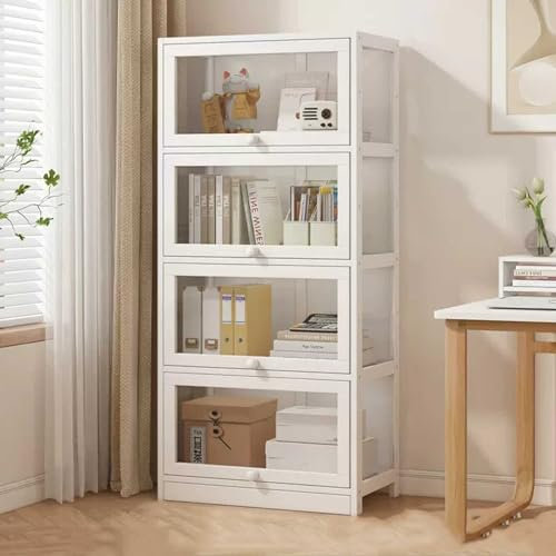 Glasvitrine für Sammlerstücke, transparente Vitrine mit Glastüren und starker Tragfähigkeit, staubdicht, 59,9 cm breit