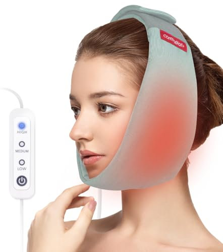 comfheat Cuscinetto riscaldante per il viso per sollievo TMJ, fascia riscaldata USB per recupero di mascella, mento, denti del giudizio, 3 impostazioni di calore regolabili, maschera riscaldata per