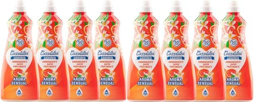 Ammorbidente Super Profumante, Set da 4 o 8 Bottiglie, 1250ml, Vaniglia, L'Originale, Muschio Bianco, Glicine, Rosa Ametista, Aroma Sensual (8 Flaconi, Aroma Sensual)