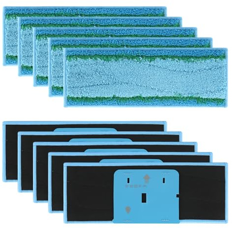 Restynic Paquete de 10 almohadillas de fregona húmedas compatibles con M6 para iRobot Braava Jet M6 Series (6012, 6110, 6112, 6113) – Almohadillas de limpieza de repuesto de microfibra lavables