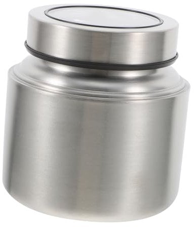 DINHEAROM Teedose aus Edelstahl Aufkleber Miniatur-Mülleimer Espresso kaffeebohnen behälter küchen aufbewahrung Tragbares Vorratsglas für Kaffeebohnen Küchenkanister Rostfreier Stahl Silver